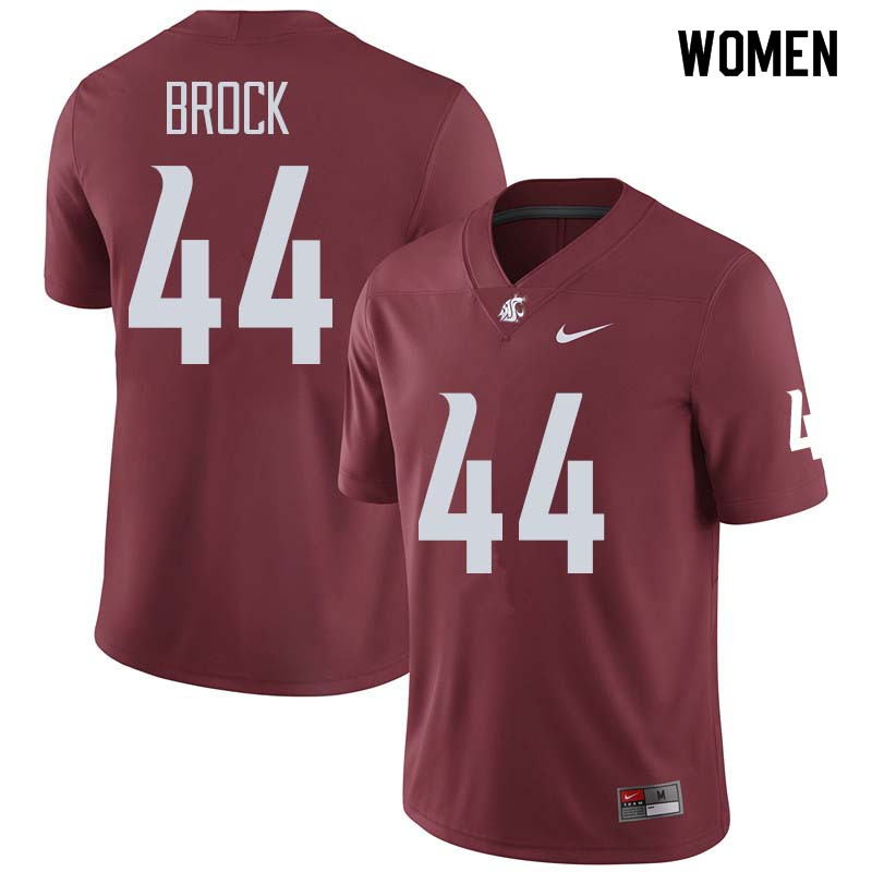 Women #44 Tristan Brock Washington State Cougars College Football Jerseys Sale-Crimson